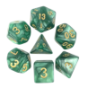 lot de 7 Dés – 16mm- Vert nacré et or