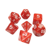 lot de 7 Dés – 16mm- Rouge nacré