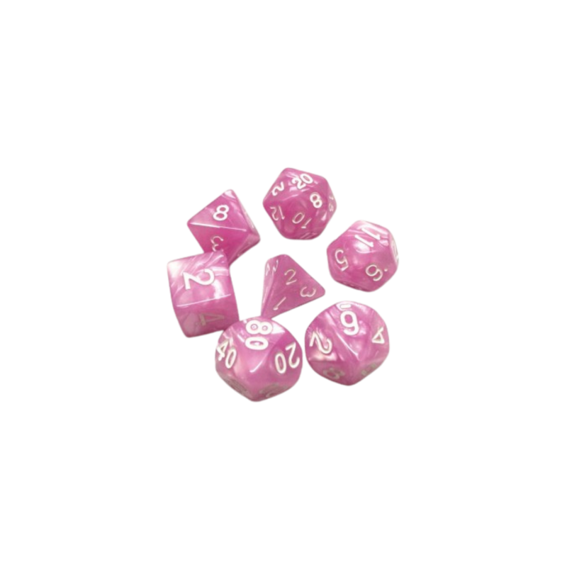 lot de 7 Dés – Rose nacré