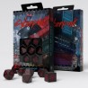 Lot de 7 dés cyberpunk noir- rouge